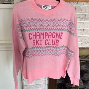 NWT Beach Riot Pink Sweater Matching Set- Champagne Ski Club